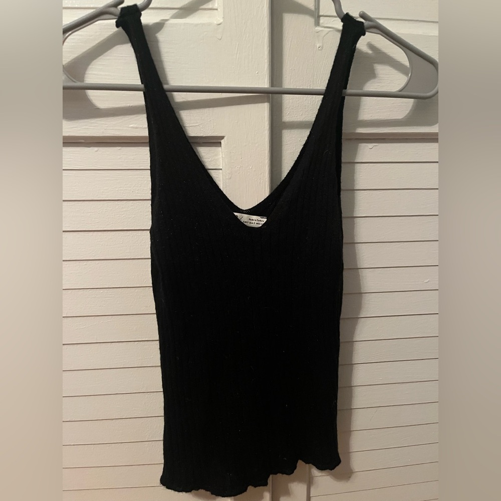 Pull&Bear Black Sparkly Tank Top